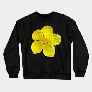 Official Flower Bahamas Yellow Elderflower Tecoma Stans Pattern Crewneck Sweatshirt